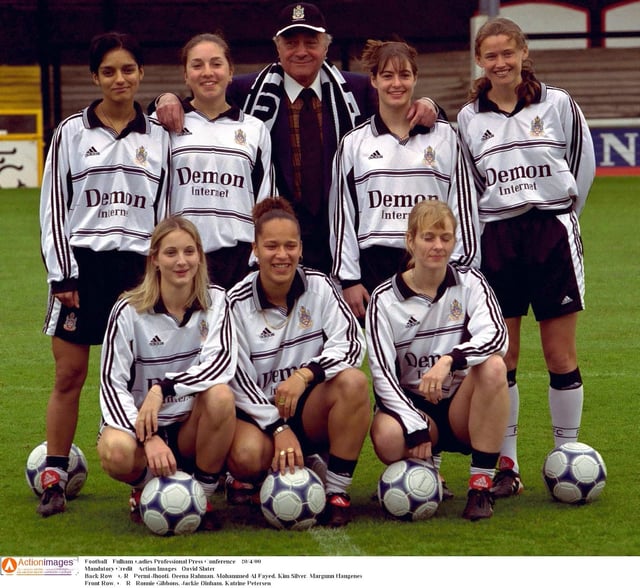 Mohamed Al-Fayed with Fulham FC players