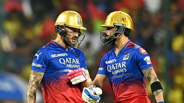 Virat Kohli and Faf du Plessis during their partnership for RCB in IPL 2024