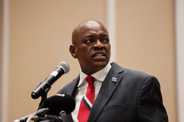 Botswana's President Mokgweetsi Masisi addresses a press conference to concede defeat after the October 30 general elections, where the Botswana Democratic Party (BDP) lost elections to the opposition coalition Umbrella for Democratic Change (UDC), in Gaborone, Botswana November 1, 2024.