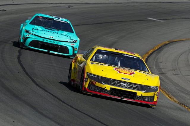 Joey Logano (front) and Tyler Reddick will race for the 2024 NASCAR Cup Series championship along with two other drivers still to be determined