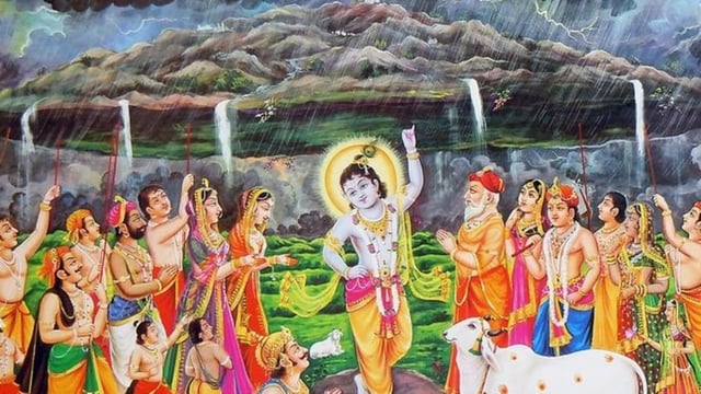 Govardhan Puja, celebrated two days after Diwali, honours Lord Krishna's victory over Indra and the Govardhan Mountain. 