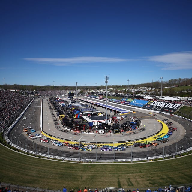 A general view of racing during the NASCAR Cup Series Cook Out 400 at Martinsville Speedway on April 07, 2024 in Martinsville, Virginia. NASCAR heads to Martinsville on November 1st.