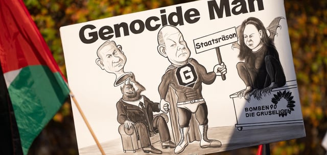 Klischee vom jüdischen Teufel bei einer Demo in Berlin