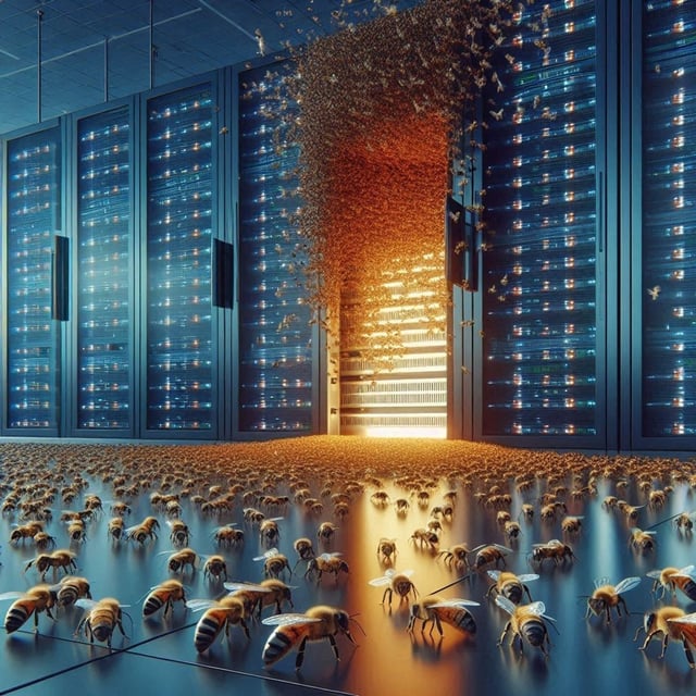 An image about Meta's plan for a new nuclear-powered AI datacenter was foiled by bees