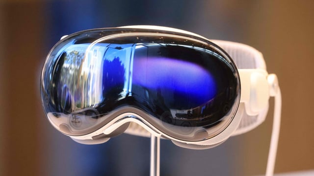 Apple Vision Pro: A set is displayed at the launch of the Apple Vision Pro at Apple The Grove in Los Angeles, California.