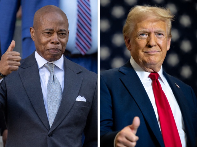 Eric Adams and Donald Trump, Yuki Iwamura/Bloomberg via Getty Images, Brandon Bell/Getty Images