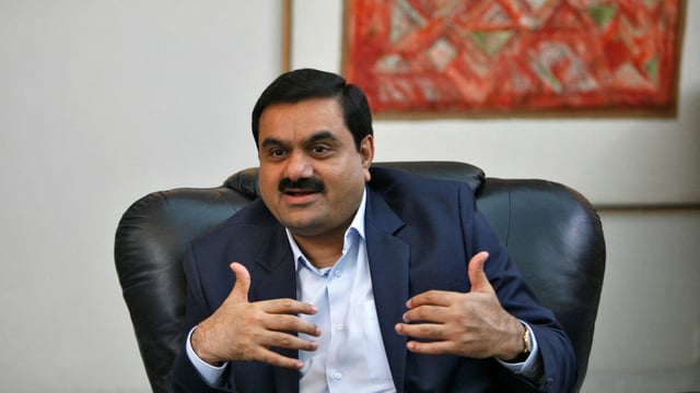 Gautam Adani speaks during an interview in Ahmedabad.