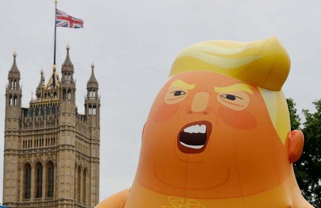 Khan allowed the use of an unflattering blimp of Trump during protests in 2018