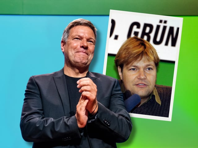 Vom Kinderbuchautor zum Kanzlerkandidaten: Robert Habecks politische Karriere begann vor über 20 Jahren. (Fotomontage)