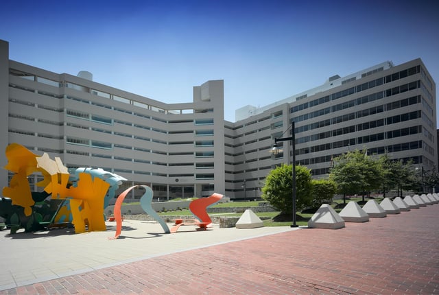 This 2006 photo from the Library of Congress shows the Edward A. Garmatz Federal Building, home to the northern division of the US District Court for the District of Maryland, in Baltimore.