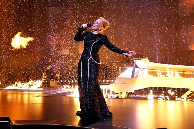 Caption: Adele performs onstage during &#34;Weekends with Adele&#34; in Las Vegas. 
Photo: Kevin Mazur/ Getty