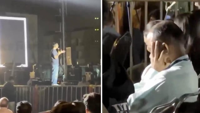 In the clip, the man, who users on X claimed was a professor at the institute, is seen using his fingers to plus his ears 