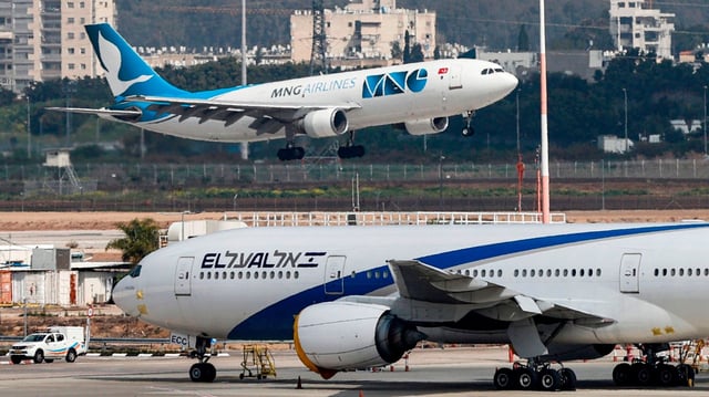 Israeli El Al Boeing 787-8 Dreamliner aircraft on the tarmac at Israel's Ben-Gurion Airport near Tel Aviv. March 7, 2021.