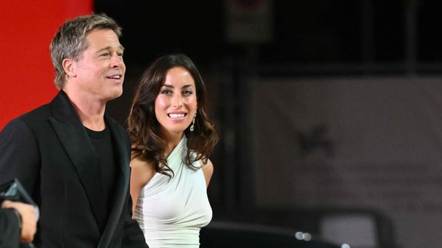 Actor Brad Pitt with girlfriend Ines de Ramon 
