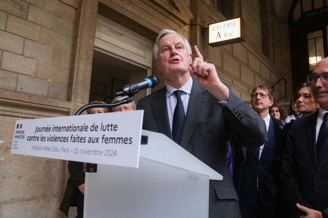 Michel Barnier a dévoilé son plan contre les violences faites aux femmes à Paris le 25 novembre 2024.
