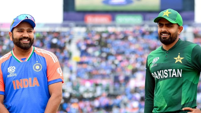 Rohit Sharma and Babar Azam during the ICC T20 World Cup 2024, 