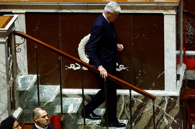 Le Premier ministre français Michel Barnier à l’Assemblée nationale à Paris, France, le 2 décembre 2024.