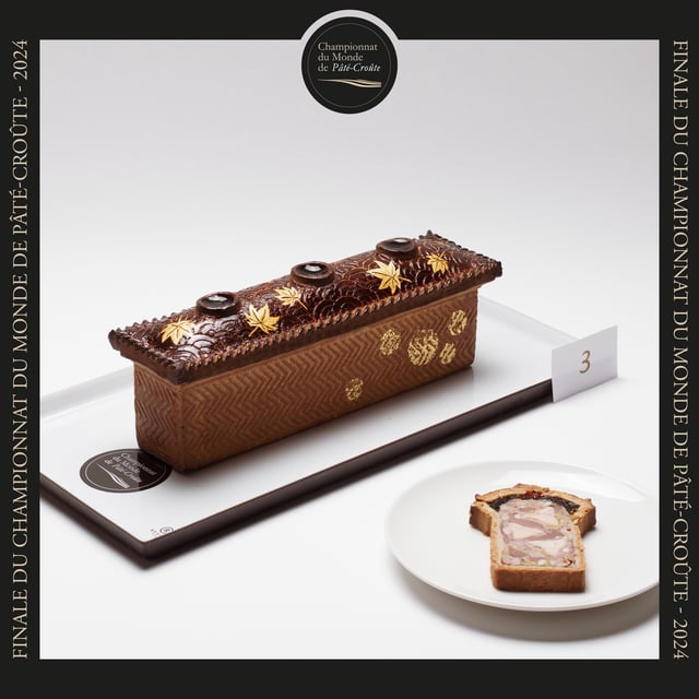 Le pâté en croûte victorieux du chef japonais Taiki Mano.  