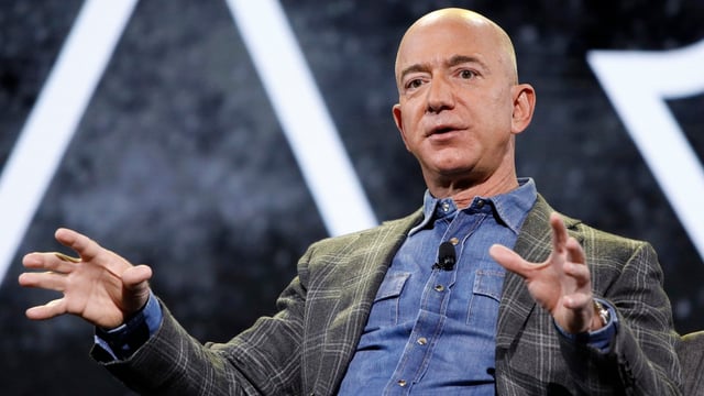 Then Amazon CEO Jeff Bezos speaks at the the Amazon re:MARS convention on June 6, 2019, in Las Vegas. Amazon founder Jeff Bezos said Wednesday, Dec. 4, 2024 that he is “optimistic” about President-elect Donald Trump’s second term and expressed some excitement about potential regulatory cutbacks in the coming years. (AP Photo/John Locher, File)