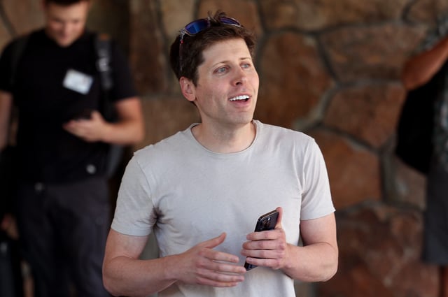 SUN VALLEY, IDAHO - JULY 11: Sam Altman, CEO of OpenAI, arrives at the Sun Valley Lodge for the Allen & Company Sun Valley Conference on July 11, 2023 in Sun Valley, Idaho. Every July, some of the world's most wealthy and powerful businesspeople from the media, finance, technology and political spheres converge at the Sun Valley Resort for the exclusive weeklong conference. (Photo by Kevin Dietsch/Getty Images)