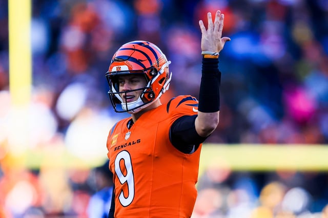 Cincinnati Bengals quarterback Joe Burrow (9) against the Pittsburgh Steelers.