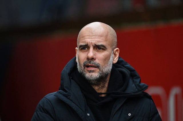 Manchester City's Spanish manager Pep Guardiola reacts prior to the English Premier League football match between Crystal Palace and Manchester City at Selhurst Park in south London on December 7, 2024. (Photo by Glyn KIRK / AFP) / RESTRICTED TO EDITORIAL USE. No use with unauthorized audio, video, data, fixture lists, club/league logos or 'live' services. Online in-match use limited to 120 images. An additional 40 images may be used in extra time. No video emulation. Social media in-match use limited to 120 images. An additional 40 images may be used in extra time. No use in betting publications, games or single club/league/player publications. /  (Photo by GLYN KIRK/AFP via Getty Images)
