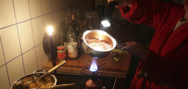 Kochen mit Gaskocher im Falle eines Stromausfalls