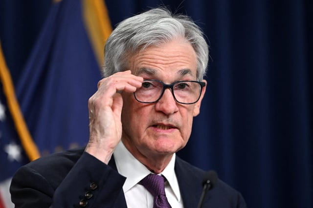 Federal Reserve Chairman Jerome Powell at a press conference on Wednesday.