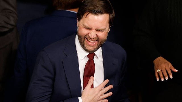 U.S. Vice President-elect Sen. JD Vance (R-OH) arrives for joint session of Congress to ratify the 2024 Presidential election at the U.S. Capitol on January 06, 2025 in Washington, DC. 