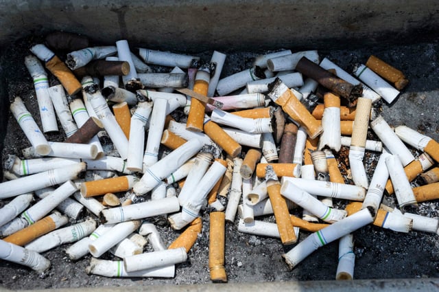 Cigarette butts in Woodland Hills, Calif., on June 8, 2016.