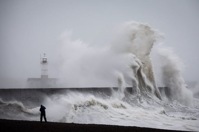 January has seen adverse weather so far, with strong winds, snow and rain (Photo: Henry Nicholls/AFP/Getty Images)