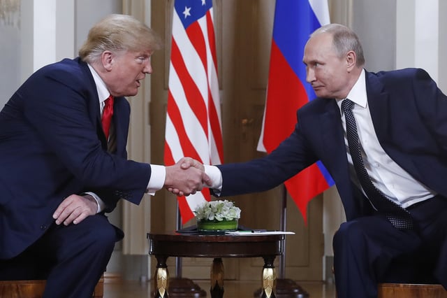 President Donald Trump and Russian President Vladimir Putin meet in Helsinki, Finland in 2018. 