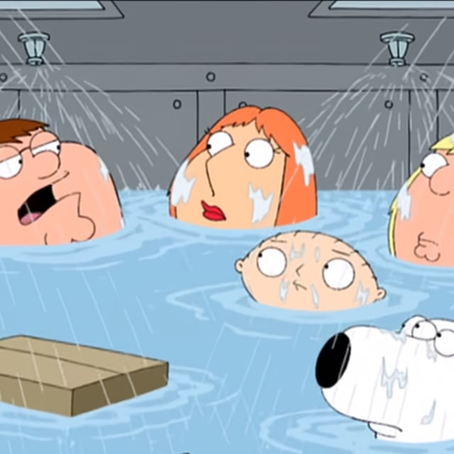 Peter Griffin and his family are in the middle of drowning when he utters the line, "It insists upon itself."