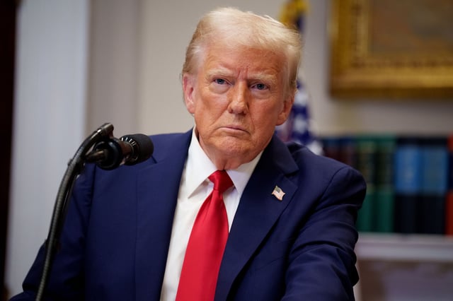 U.S. President Donald Trump takes a question from a reporter during a news conference in the Roosevelt Room of the White House on January 21, 2025 in Washington, DC. Trump announced an investment in artificial intelligence (AI) infrastructure and took questions on a range of topics including his presidential pardons of Jan. 6 defendants, the war in Ukraine, cryptocurrencies and other topics.