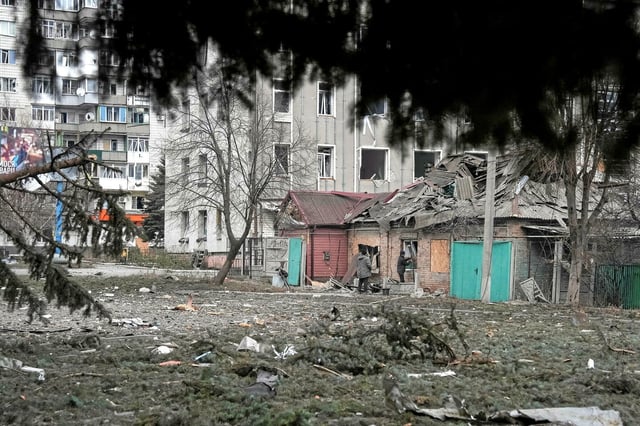 Des maisons endommagées après des frappes russes, dans la région de Donetsk, le 21 janvier 2025.
