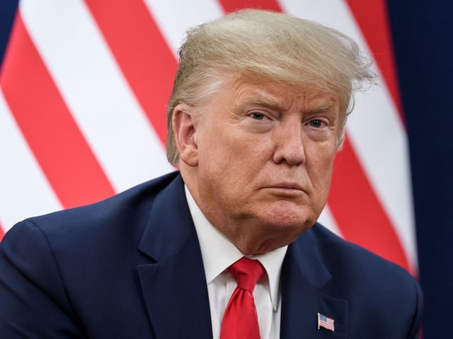 US president Donald Trump attend a bilateral meeting during the World Economic Forum (WEF) annual meeting in Davos, on January 21, 2020. (Photo by Fabrice COFFRINI / AFP) (Photo by FABRICE COFFRINI/AFP via Getty Images)