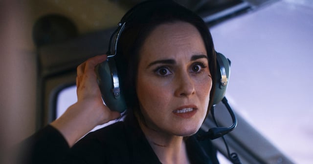 Michelle Dockery as Madolyn in "Flight Risk," Mel Gibson's new thriller that features three people trapped in a plane for the entire film.