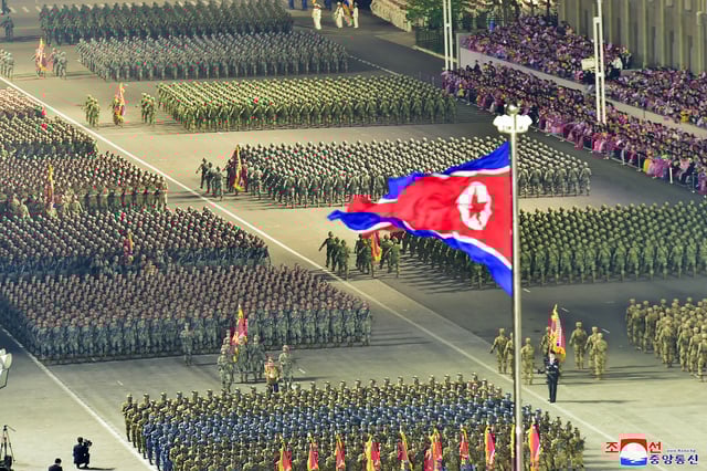 North Korean Troops in Military Parade