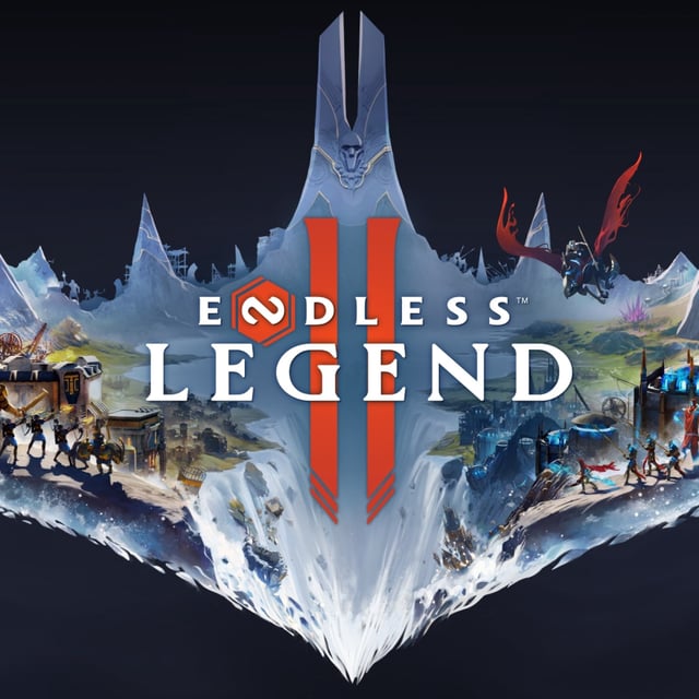 Key art for Endless Legend II shows a stylized crown with various fantasy scenes and characters.