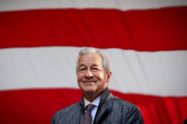 Jamie Dimon, chairman and CEO of JPMorgan Chase, attends the ceremony for placement of the final beam for JPMorgan Chase's new global headquarters building at 270 Park Avenue in New York City, U.S., November 20, 2023.
