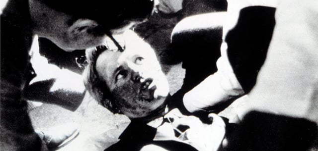 Robert Kennedy, unmittelbar nachdem am 5. Juni 1968 auf ihn geschossen wurde