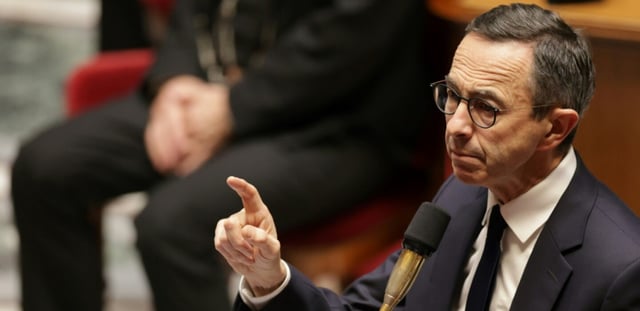 Le ministre de l'Intérieur, Bruno Retailleau, à l'Assemblée nationale, le 15 janvier 2024 à Paris