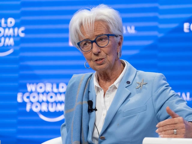 European Central Bank president Christine Lagarde was speaking at the World Economic Forum in Davos.