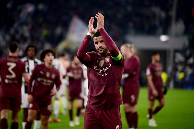 Kyle Walker (C) is leaving Manchester City after winning six Premier League titles and the 2023 Champions League with the club