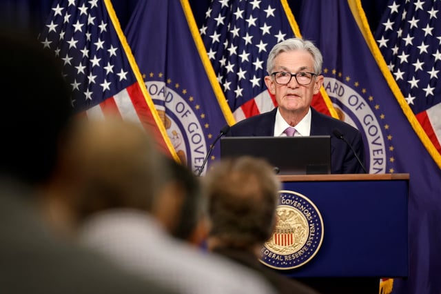 Federal Reserve Chairman Jerome Powell speaks during a news conference. President Donald Trump&#39;s demands of lower interest rates are running into a central bank that has already dialed back its expectations about cutting rates and an economy that has continued to grow at a strong pace with low unemployment levels.(Photo by Anna Moneymaker/Getty Images)