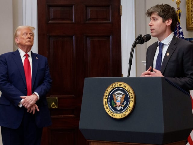 "This means we can create AI and AGI in the United States of America," OpenAI CEO Sam Altman said of President Donald Trump's new AI infrastructure project, Stargate.