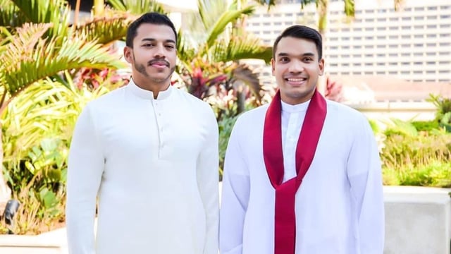Yoshitha Rajapaksa (L) and Namal Rajapaksa (R)