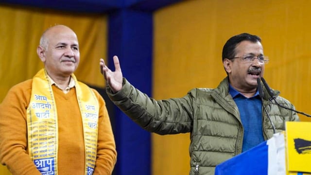 Arvind Kejriwal and Manish Sisodia in New Delhi. (PTI)