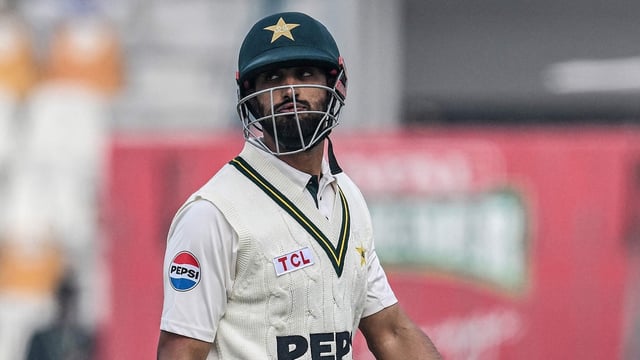 Shan Masood was involved in a heated exchange with a reporter after the latter asked whether he intends to leave Pakistan's Test captaincy on his own. (Photo by Aamir QURESHI / AFP)