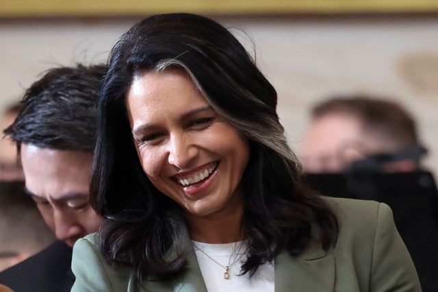 Tulsi Gabbard, nominee to be Director of National Intelligence, attends the 60th Presidential Inauguration in the Rotunda of the U.S. Capitol in Washington, Monday, Jan. 20, 2025. (Kevin Lamarque/Pool Photo via AP)